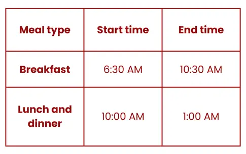 wendys timetable