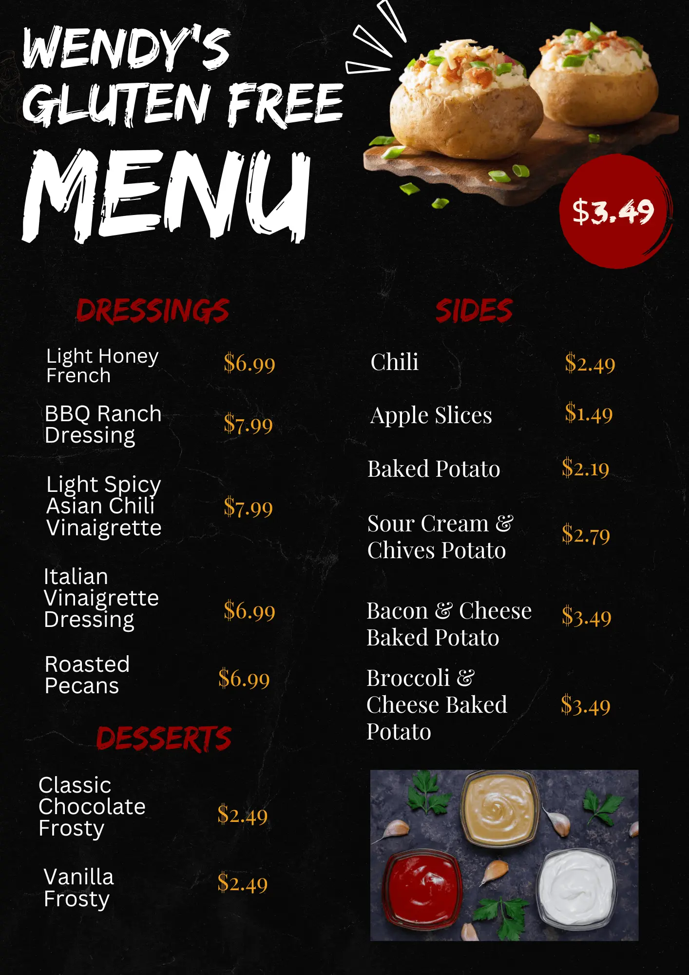 Wendy's Gluten Free Menu